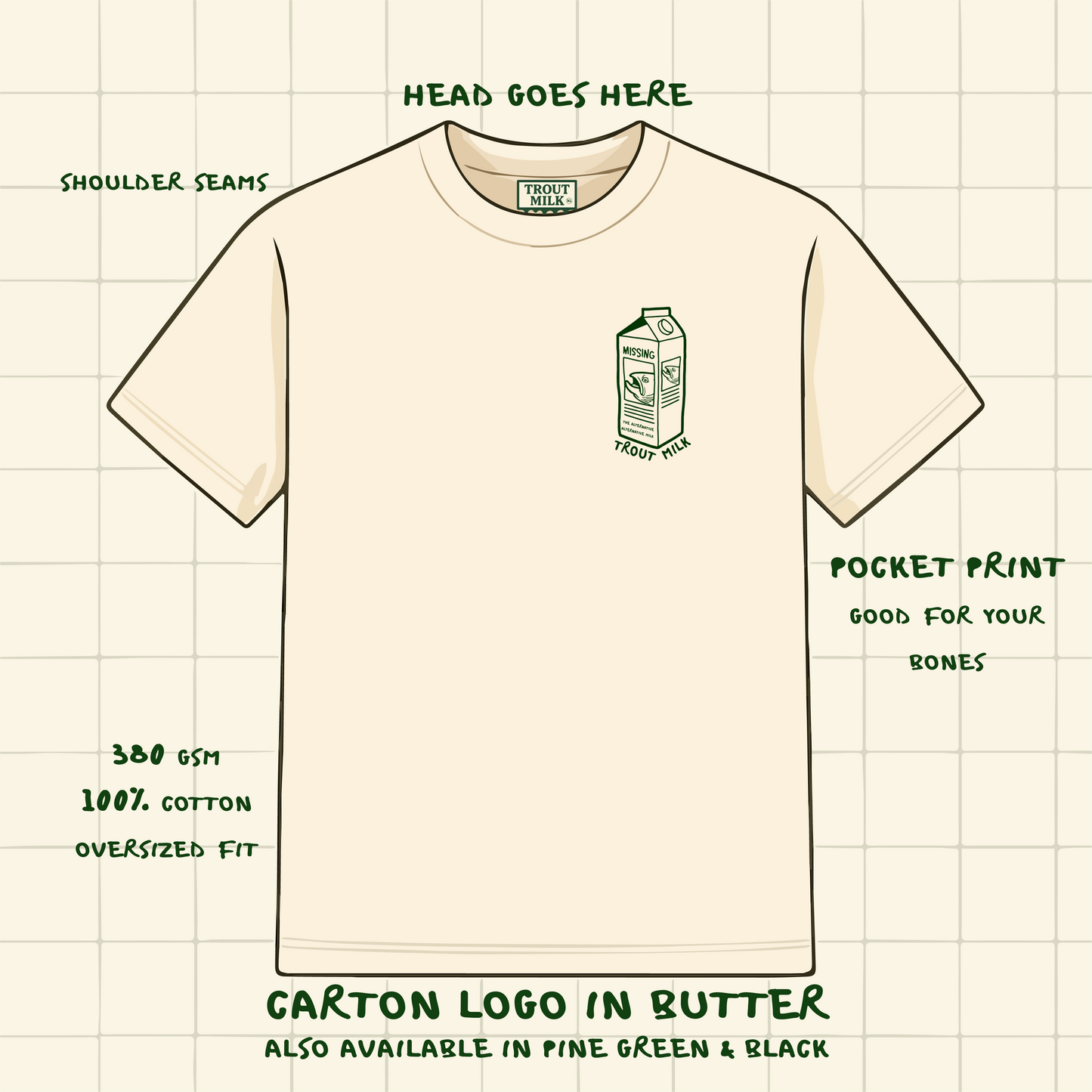 Trout Milk Carton Logo Heavy Tee